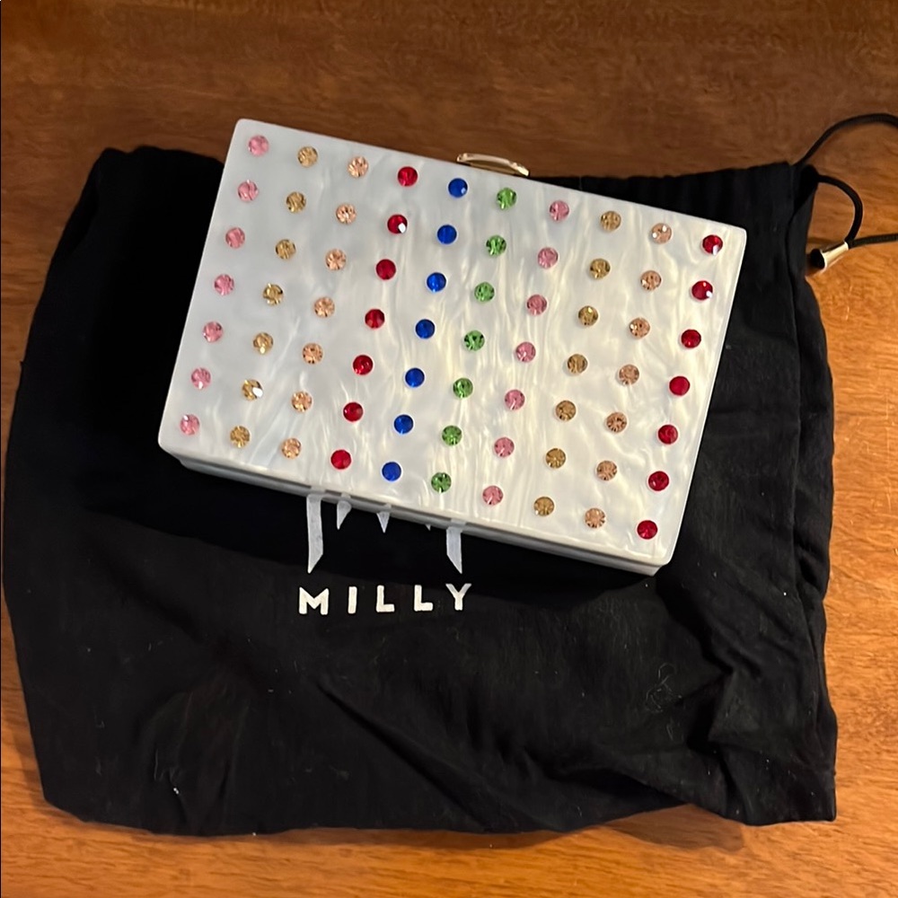 Milly Multicolor Studded Clutch